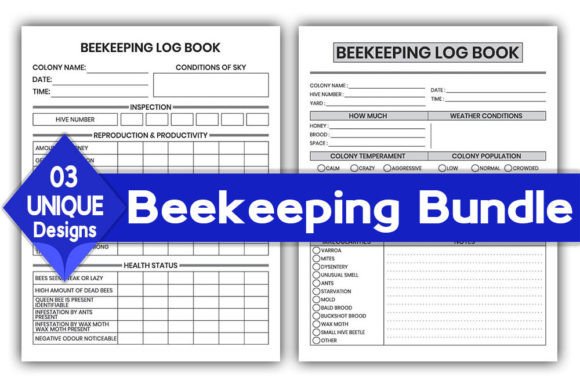 Download Beekeeping Log Book Bundle | KDP - Beekeeping log book Collection