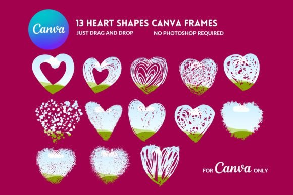 Download Canva Frames Heart, Handdrawn Hearts - Premium Resources