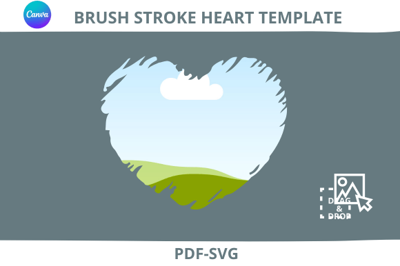 Download Brush Stroke Heart Canva Frames Template - Heart canva frames Collection
