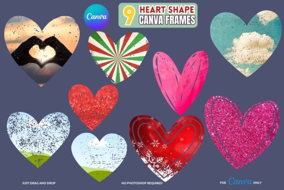 Download 9 Heart Shape Canva Frames - Premium Resources