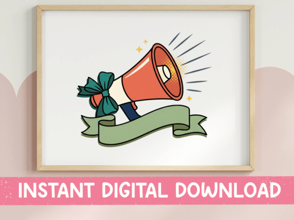 Download Cheerleader Megaphone Bow Blank Banner - Banner Collection