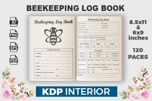 Download Beekeeping Log Book | KDP Interior - Beekeeping log book Collection