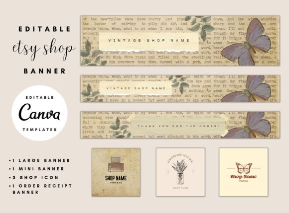 Download Etsy Shop Banner - Vintage | Etsy Cover - Banner Collection