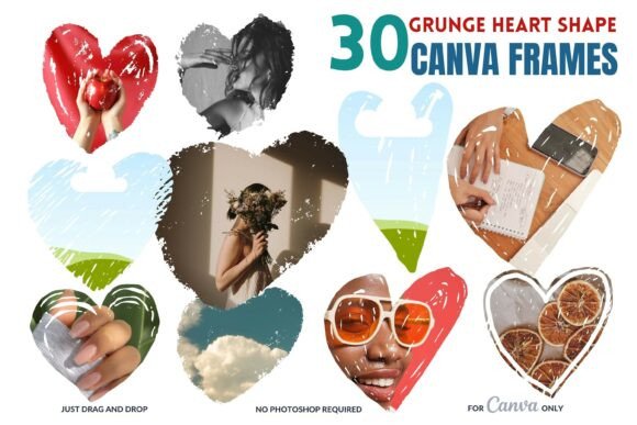 Download 30 Heart-Shape Canva Frames - Premium Bundle
