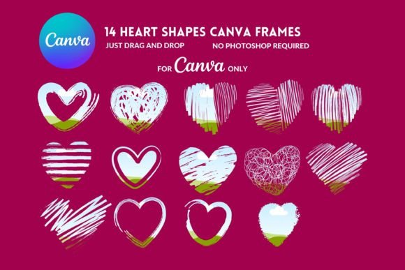 Download Canva Frames Heart, Hand Drawn Hearts - Premium Resources