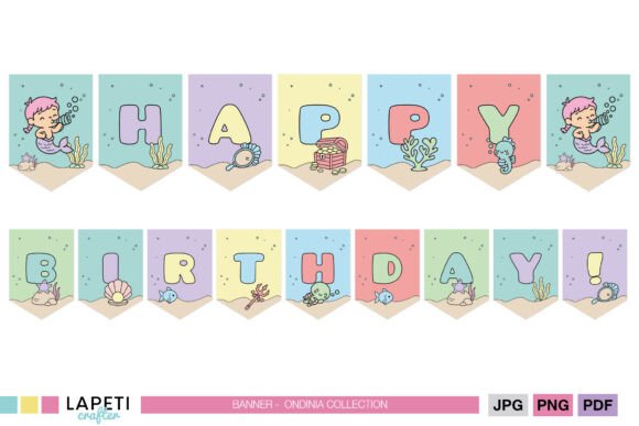Download Mermaid Birthday Banner Printable - Banner Collection