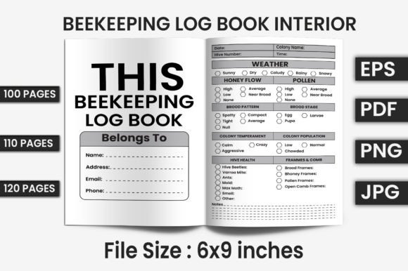 Download Beekeeping Log Book | KDP Interior - Beekeeping log book Collection