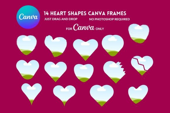 Download Canva Frames Heart, Handdrawn Hearts - Premium Resources